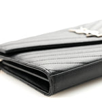 Grain De Poudre Matelasse Chevron Monogram Chain Wallet Black