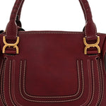 Calfskin Medium Marcie Satchel Stormy Red