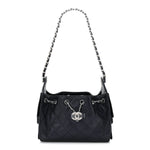 Metallic Caviar Quilted Mini Chanel 25 Handbag Dark Blue