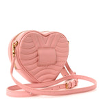 Calfskin Embellished New Wave Love Lock Heart Bag Rose Pomettes