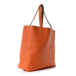 Taurillon Clemence Double Sens Reversible Tote Orange Gold