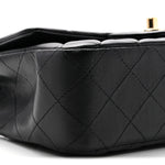 Lambskin Quilted Mini Rectangular Flap Black
