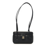 Shiny Caviar Preppy Coco Long Vanity With Strap Black