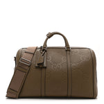 Piuma Calfskin Jumbo GG Embossed Large Duffle Bag Good Taupe