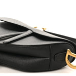 Grained Calfskin Saddle Bag Black
