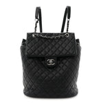 Calfskin Quilted Small Urban Spirit Backpack Black
