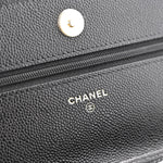 Caviar Quilted Miss Coco Wallet On Chain WOC Black