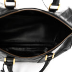 Calfskin Stitched Duffle Travel Bag Black