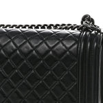 Lambskin Quilted Medium Boy Flap Black