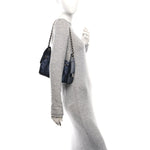 Metallic Caviar Quilted Mini Chanel 25 Handbag Dark Blue