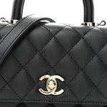 Caviar Quilted Extra Mini Coco Handle Flap Black