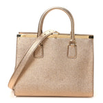 Metallic Dauphine Medium Frame Tote Gold