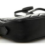 Calfskin Matelasse Mini GG Marmont Chain Shoulder Bag Black