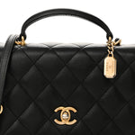Caviar Quilted Mini Top Handle Flap Black