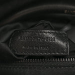 Lambskin Quilted Monogram Monochrome Small Loulou Puffer Chain Satchel Black