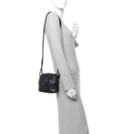 Lambskin Maxi Intrecciato Mini Cassette Camera Bag Black