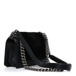 Orylag Rabbit Fur Calfskin Small Boy Flap Black