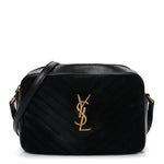 Suede Calfskin Monogram Lou Camera Bag Black