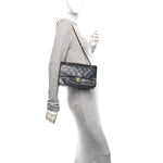 Lambskin Quilted Small Double Flap Black