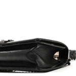 PVC Thread Woven Medium Boy Flap Black