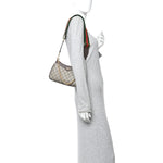 GG Supreme Monogram Textured Dollar Calfskin Web Small Ophidia GG Handbag Beige Ebony New Acero