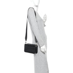 Monogram Jumbo GG Textured Dollar Calfskin Web Mini Crossbody Bag Black