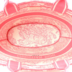 Canvas Embroidered Dioriviera Toile De Jouy Panier Chapeau Tote Peony Pink