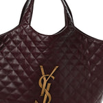 Lambskin Quilted Maxi Icare Shopping Tote  Rouge Cabernet