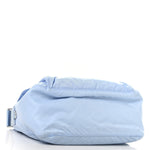 Re-Nylon Vela Saffiano Pocket Double Buckle Messenger Shoulder Bag Celeste