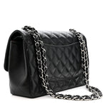 Lambskin Quilted Jumbo Double Flap Black