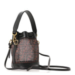 Mesh Vitello Grace F is Fendi FF 1974 Mini Mon Tresor Bucket Bag Marrone Black Ebano