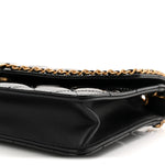 Patent Quilted Chain Around Heart Flap Black