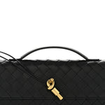 Nappa Intrecciato Long Andiamo Top Handle Clutch Black