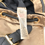 Metallic Satin Nylon Medium Rucksack Backpack Gold