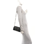 Caviar Quilted Barrel Purse With Chain  Black
