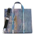 Fabric Jacquard FF Tie Dye Sunset Large Shopping Tote Light Blue Black