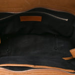 Mega Check Grained Calfskin Medium Harcourt Satchel Saddle Brown