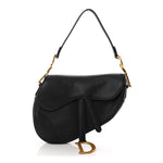 Grained Calfskin Saddle Bag Black