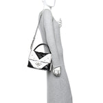Nappa Medium Candystud Top Handle Bag White Black