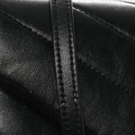 Calfskin Y Quilted Monogram Monochrome Toy Loulou Crossbody Bag Black