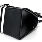X ADIDAS Shiny Box Calfskin Small Hourglass Top Handle Bag Black White