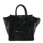 Drummed Calfskin Mini Luggage Black