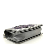 Tweed Metallic Lambskin Medium Boy Flap Silver