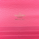 Pebbled Calfskin Rockstud Flip Lock Wallet On Chain Feminine Pink