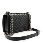 Caviar Quilted Medium Boy Flap Black