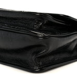 Crinkled Calfskin Matelasse Monogram Baby Niki Chain Satchel Black