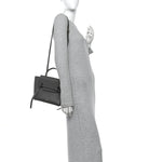 Grained Calfskin Nano Belt Bag Grey
