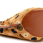 Straw Floral Belt Shoulder Bag Multicolor Tan