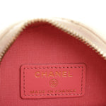 Lambskin Quilted Chanel 19 Round Clutch With Chain White