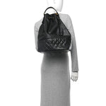 Caviar Quilted Drawstring Backpack Black